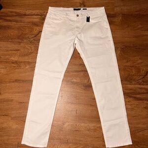 Men’s white Massimo Dutti slim leg 5 pocket pants